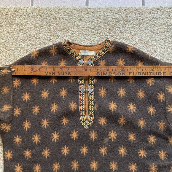 VTG 60’s Three Trolls Spokane Hippie Boho Tunic Wool Sweater Pullover Norway - Picture 9 of 12